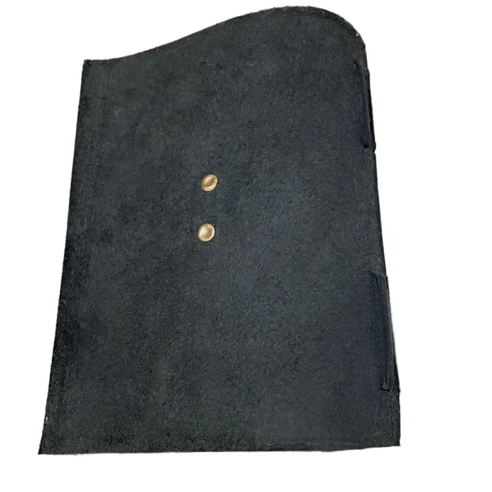 Hand-bound Black Leather Journal with Brass Clasp and Recycled Paper